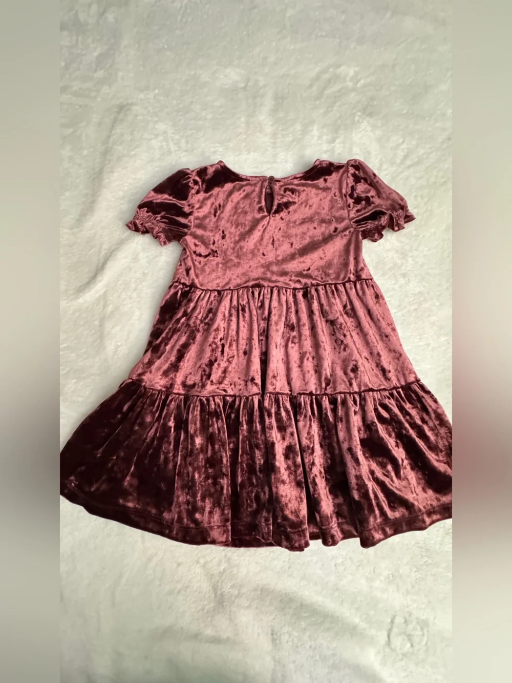 OshKosh B'gosh Girls' Velvet Tiered Dress in Burgundy
